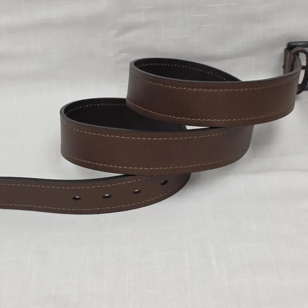 Dickies Genuine Leather Belt Brown Matte Black Buckle Size 42 Men's New